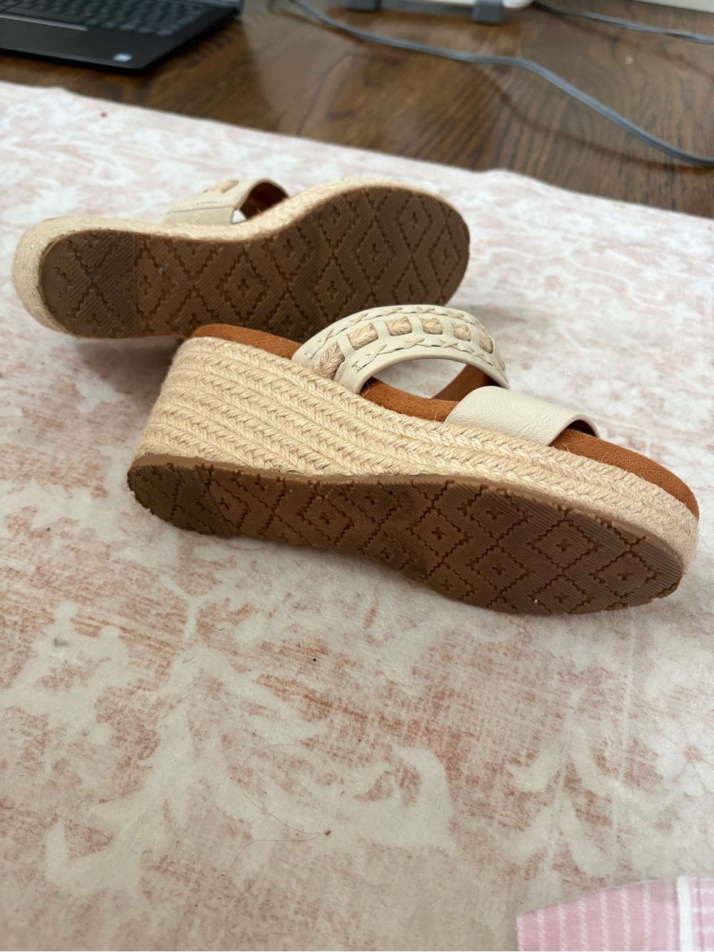 Wedge Espadrille Slide Sandals in Cream - Picture 5 of 5